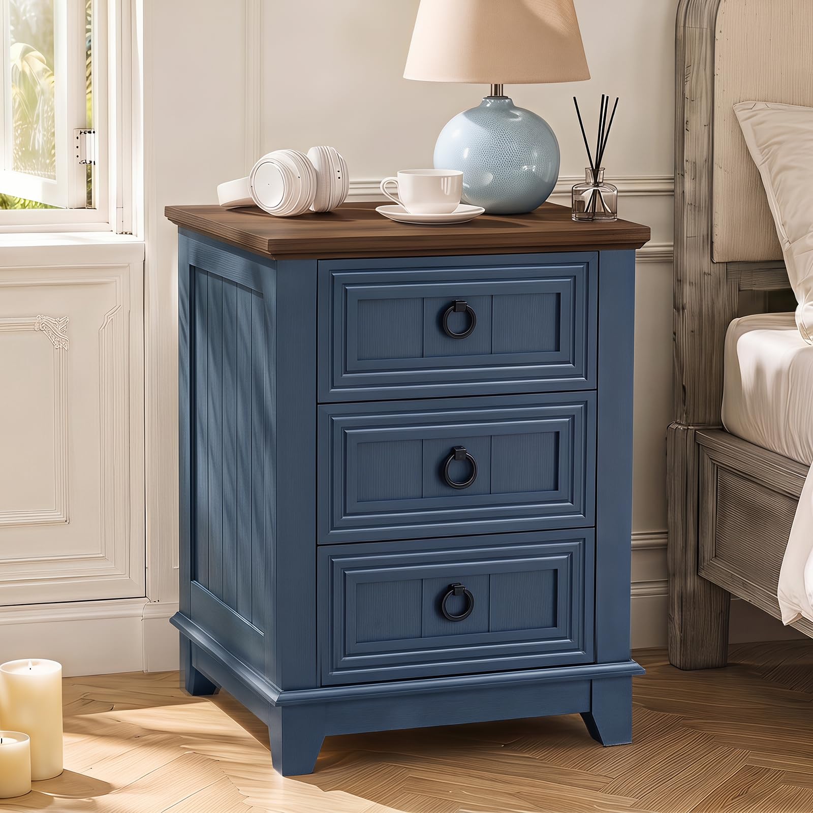 Amazon.com: Joaxswe Farmhouse Nightstand, 18'' End Table with 3